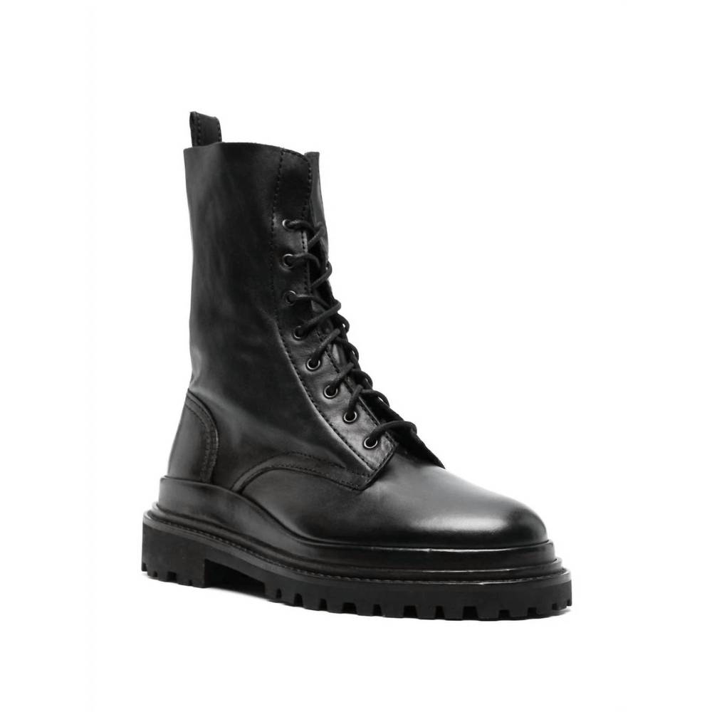 NEW ISABEL MARANT women's ghiso lace-up leather boots in black - Picture 2 of 4
